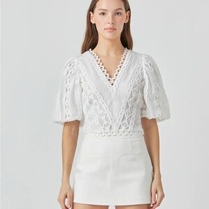 Endless Rose White Lace Women's Top